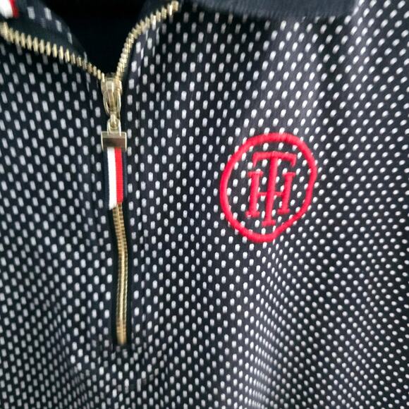 Tommy Hilfiger Polka Dot Polo Tank Top size Medium Embroidered Logo Feminine - Picture 2 of 9